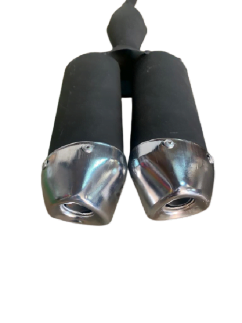 MARMITTA DOPPIO SCARICO per Minimoto PS50 Rocket Sport 49cc 2 Tempi - immagine 2